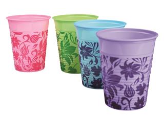 Rózsaszín virágos pohár